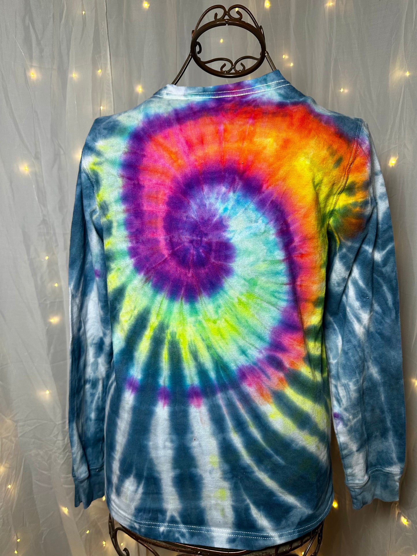 Small Rainbow Galaxy Spiral Long Sleeve Tee