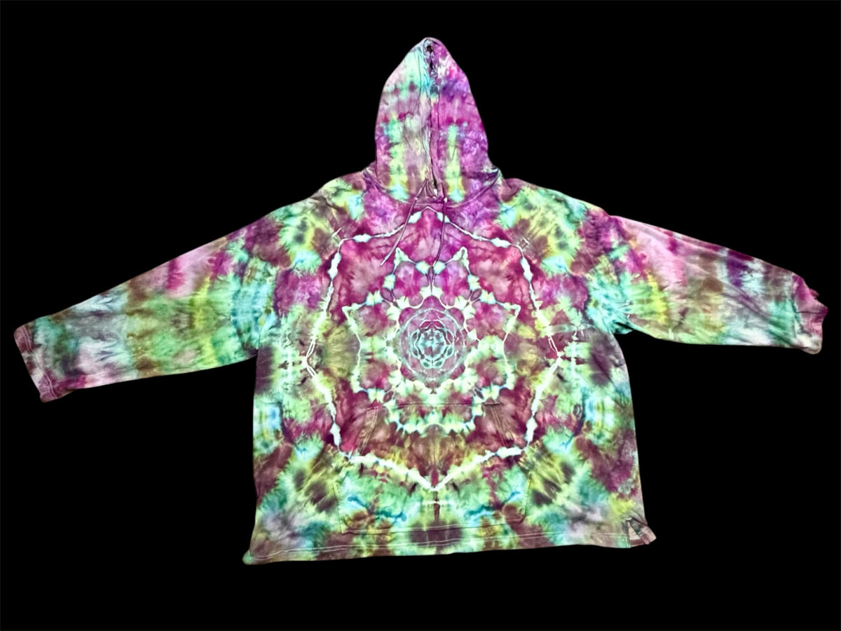 5XL Mystic Kaleidoscope Long Sleeve Hooded Shirt