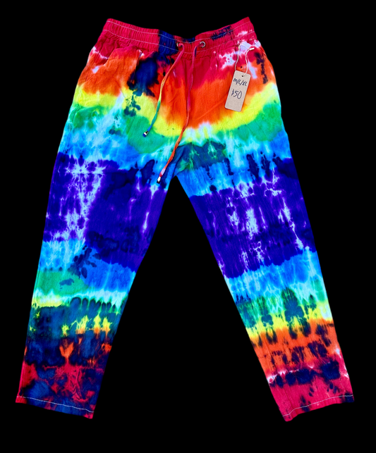 L/XL Linen/Cotton Rainbow Pants 🌈