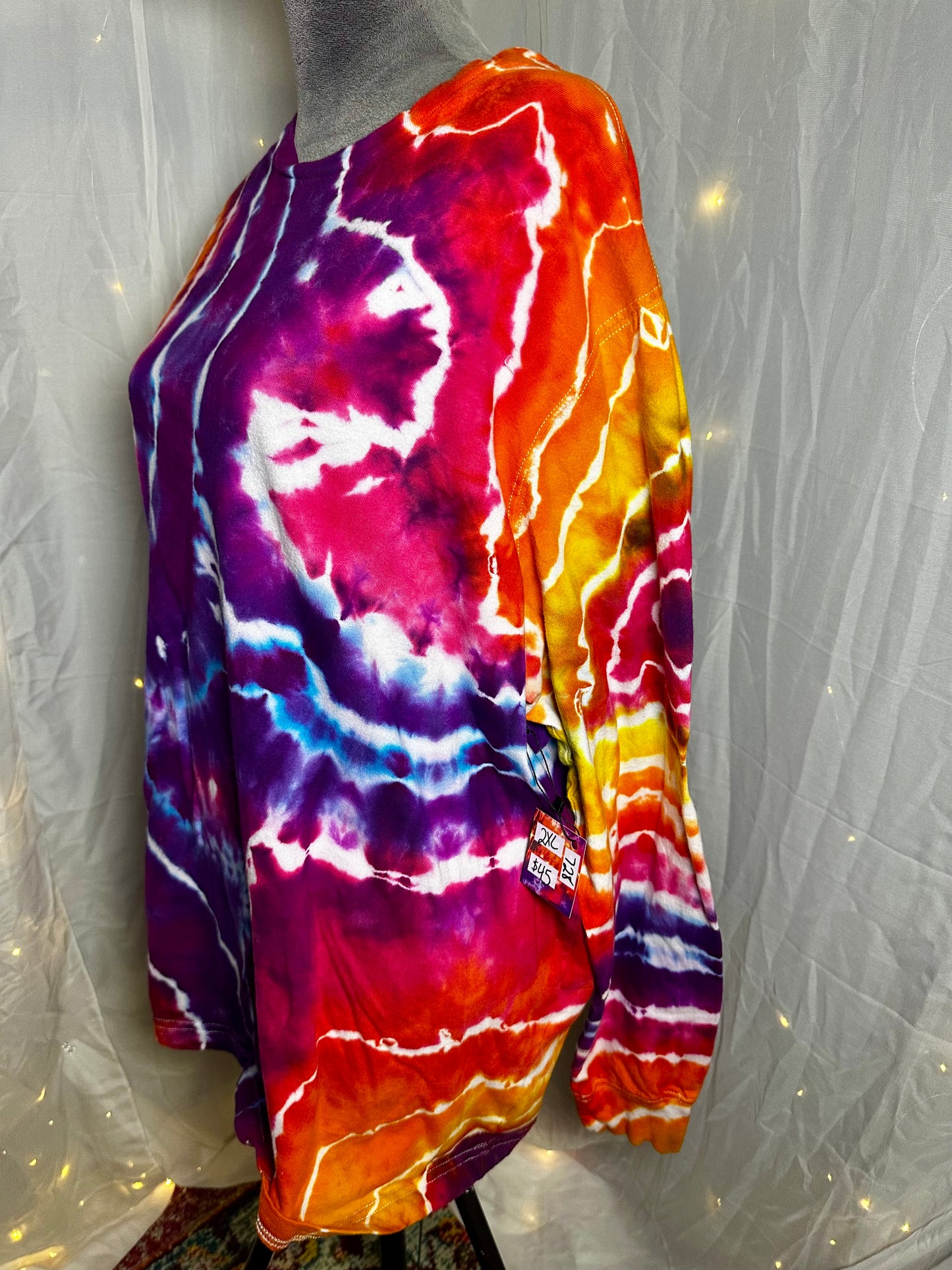 2XL Electric Sundown Geode Long Sleeve T-Shirt