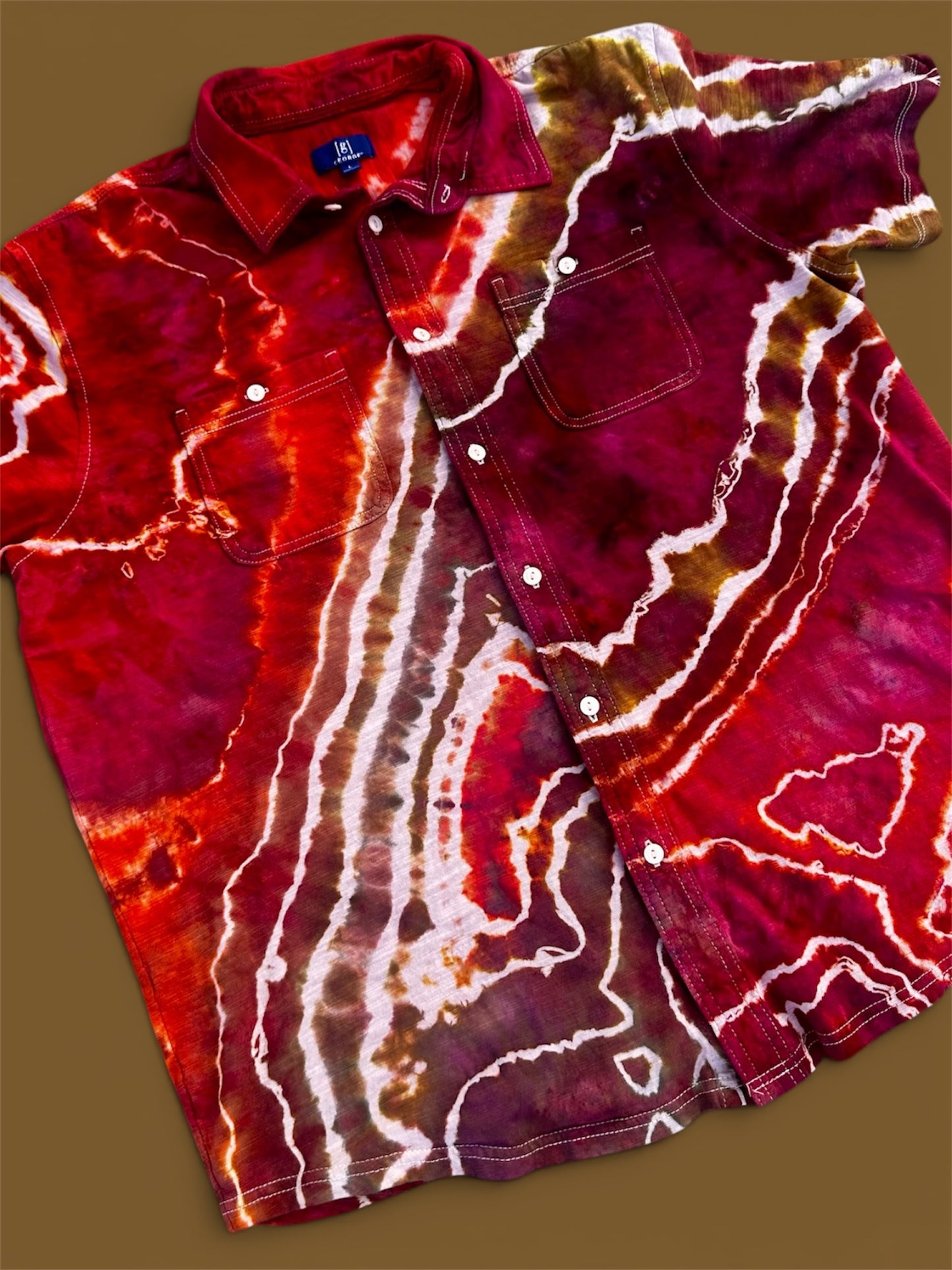 Large Fire Opal Fault Button-Down