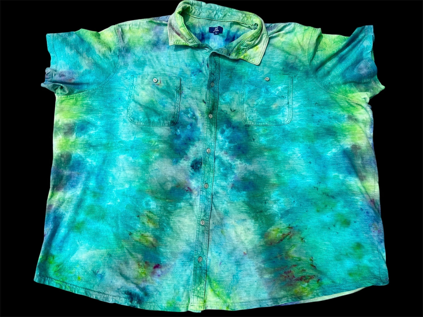5XL Emerald Lotus Button Down