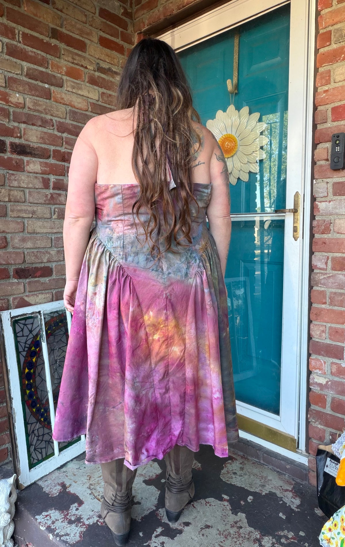 3X Autumn Galaxy Halter Midi Dress