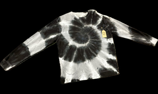 Large Black & Grey Spiral Crewneck Sweatshirt