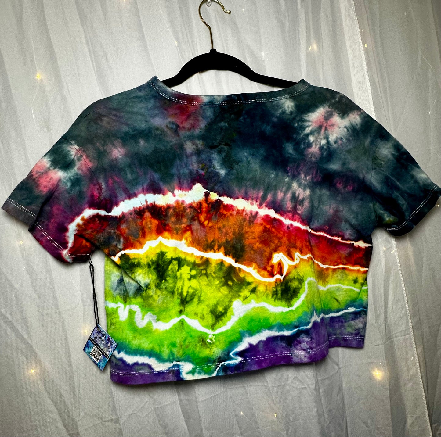 Medium Electric Rainbow Geode Crop Top
