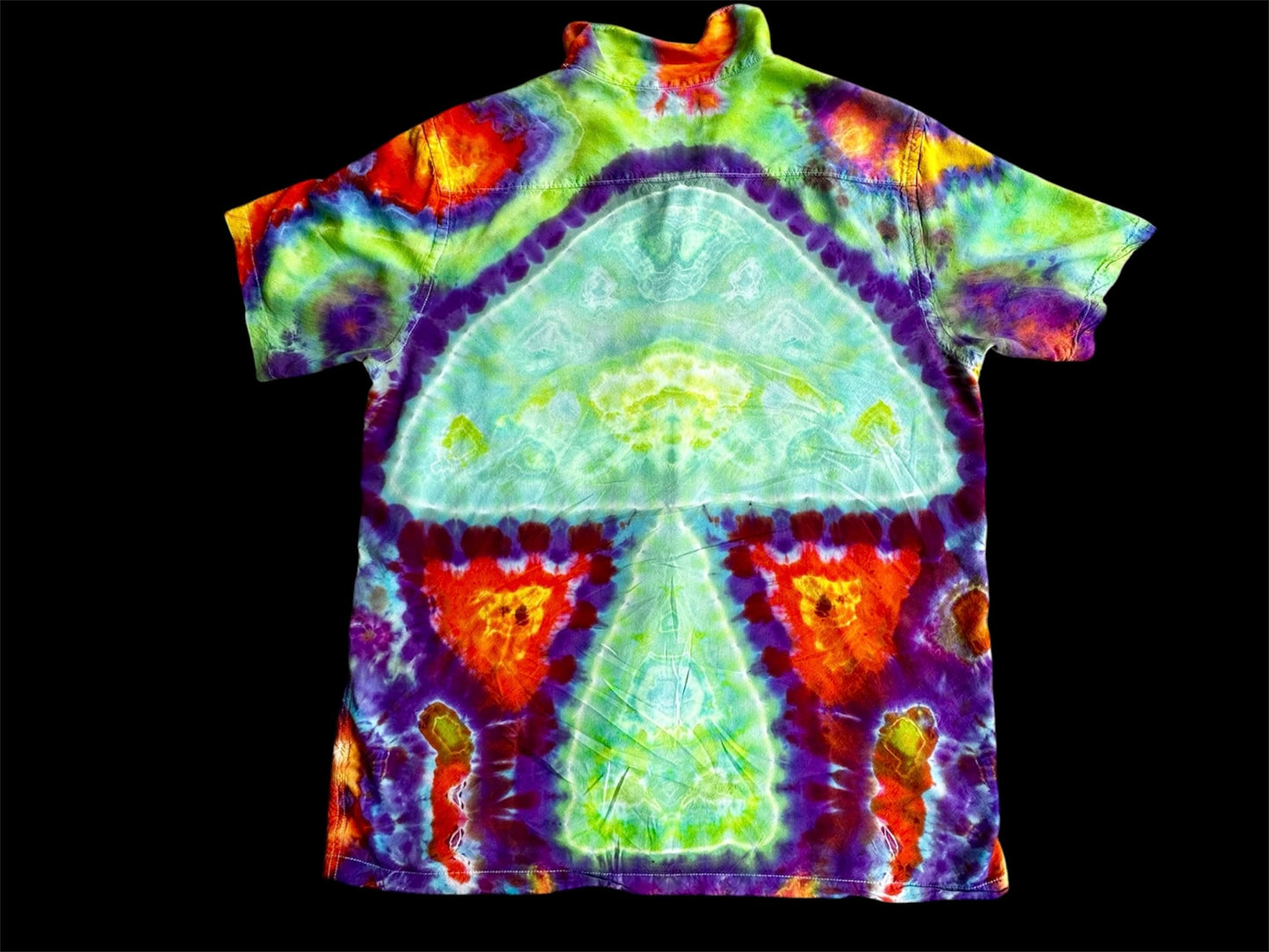 Large Tall Bioluminescent Mycelium Button-Up Shirt