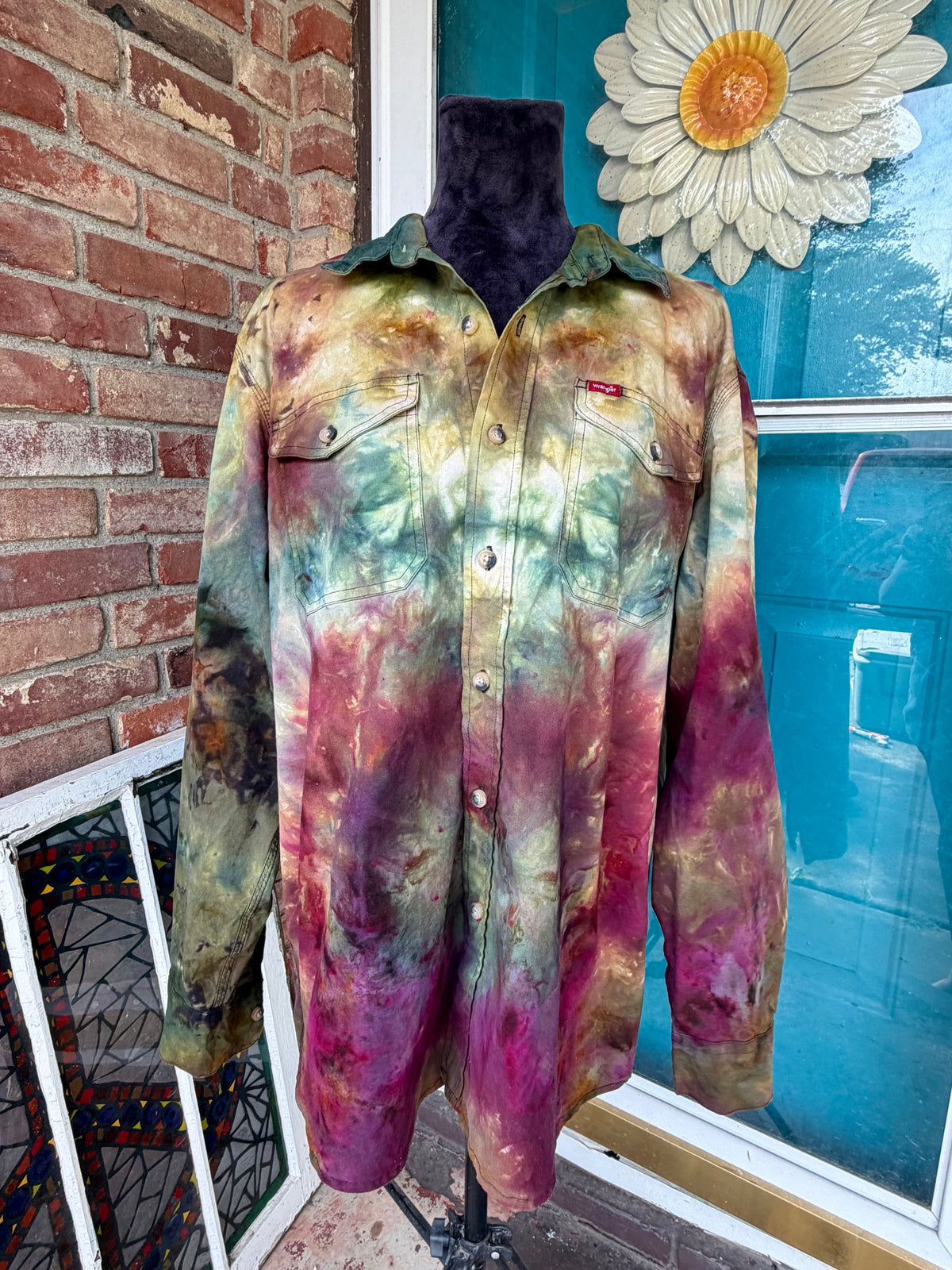 Large Fallen Leaf Mandala Button Down Shirt