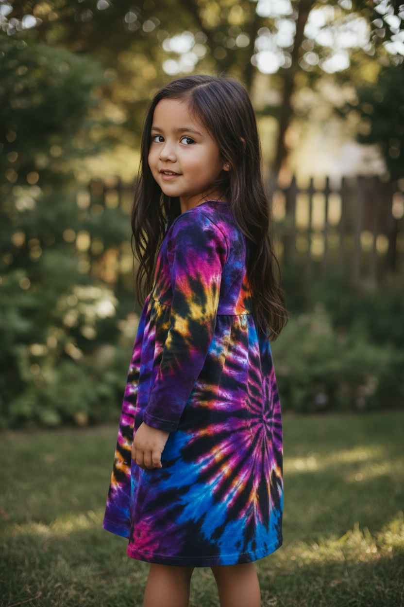4T/5T Electric Sunset Spiral Dress
