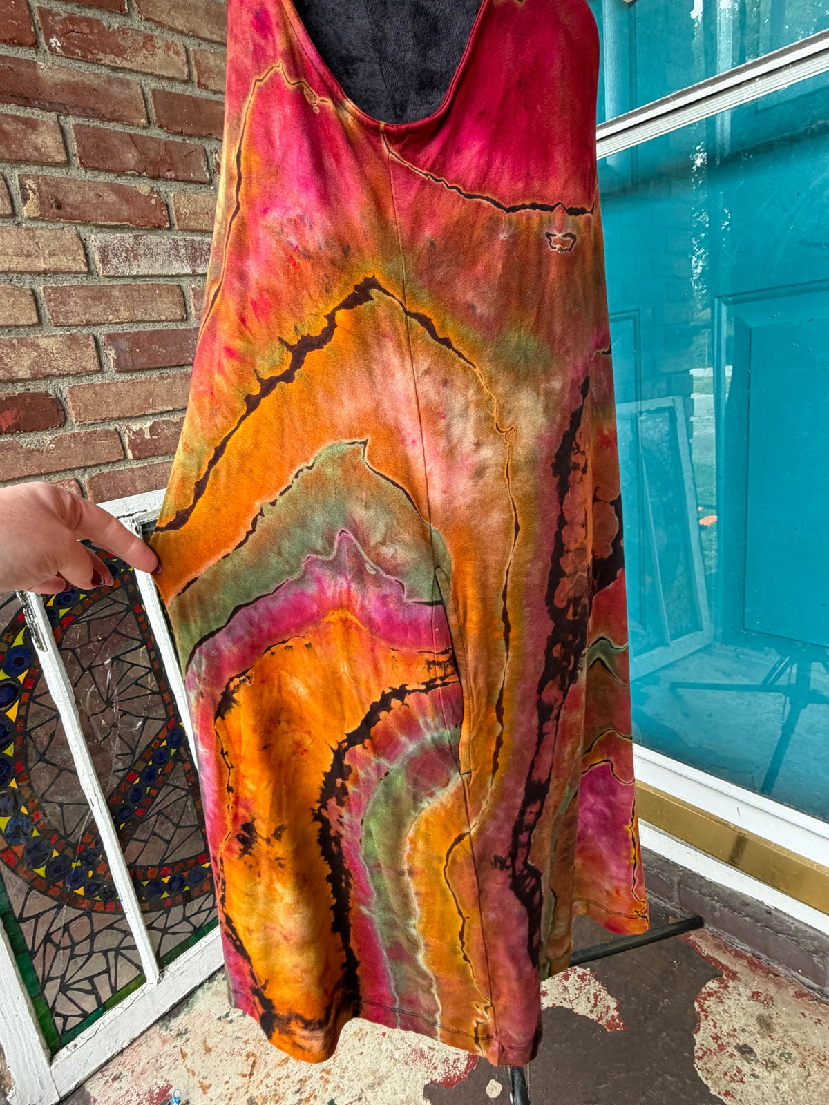 Large Burning Autumn Swing Dress