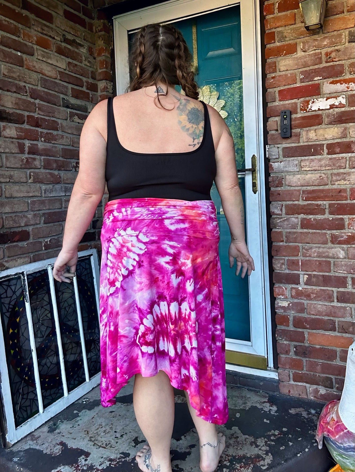 2X  Hibiscus Haze Asymmetrical Skirt