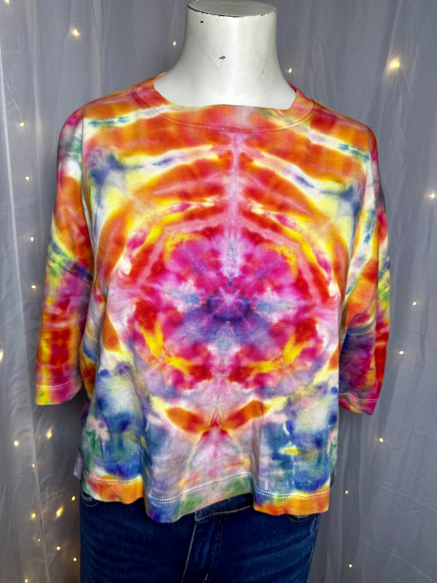 Medium Technicolor Vortex Crop Tee