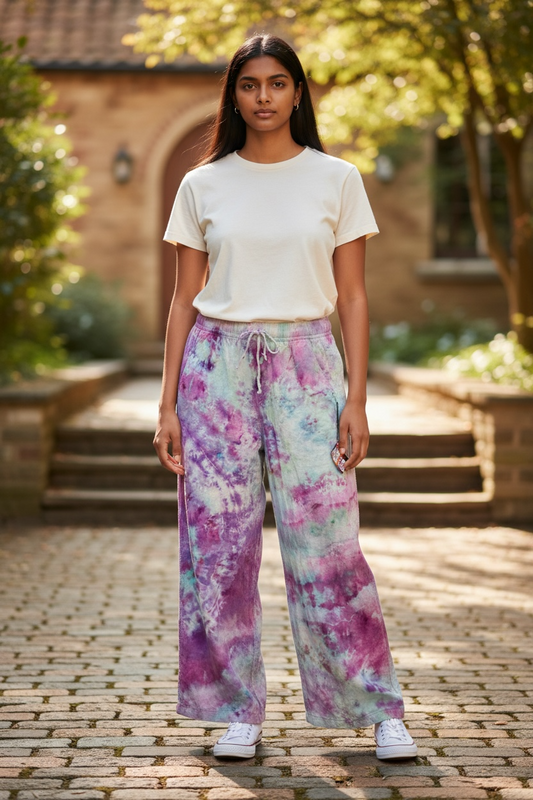 Youth XL Blushing Orchid Tie-Dye Cotton Pants *UPCYCLE*