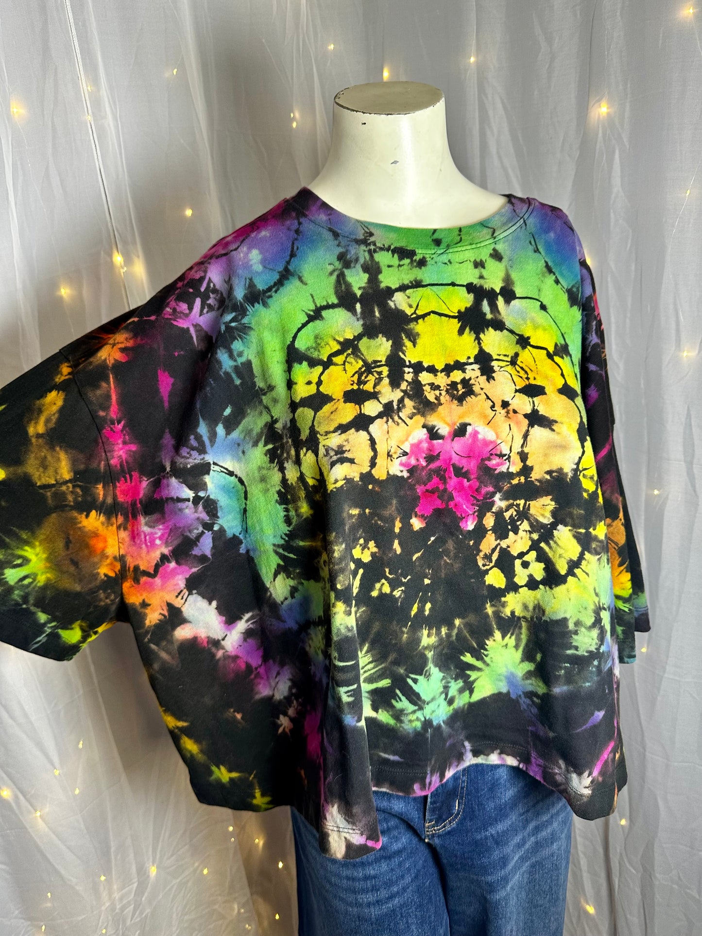 3X Neon Eclipse Bloom Crop Top