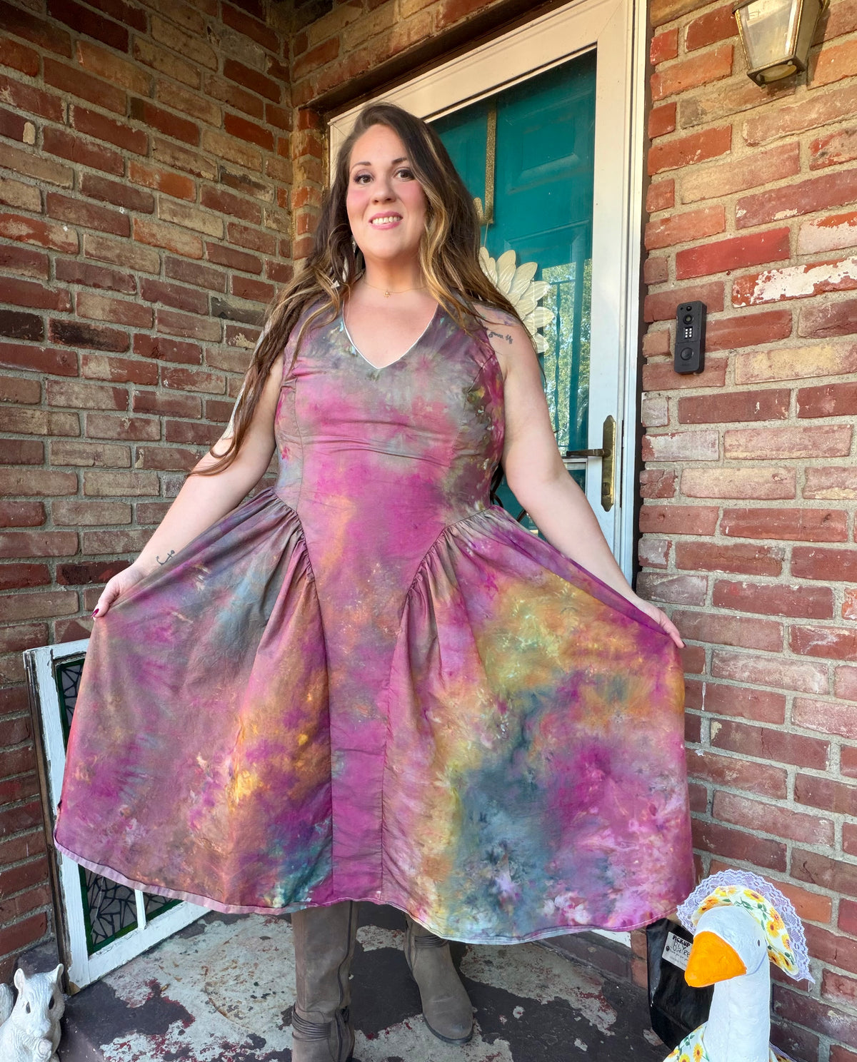 3X Autumn Galaxy Halter Midi Dress