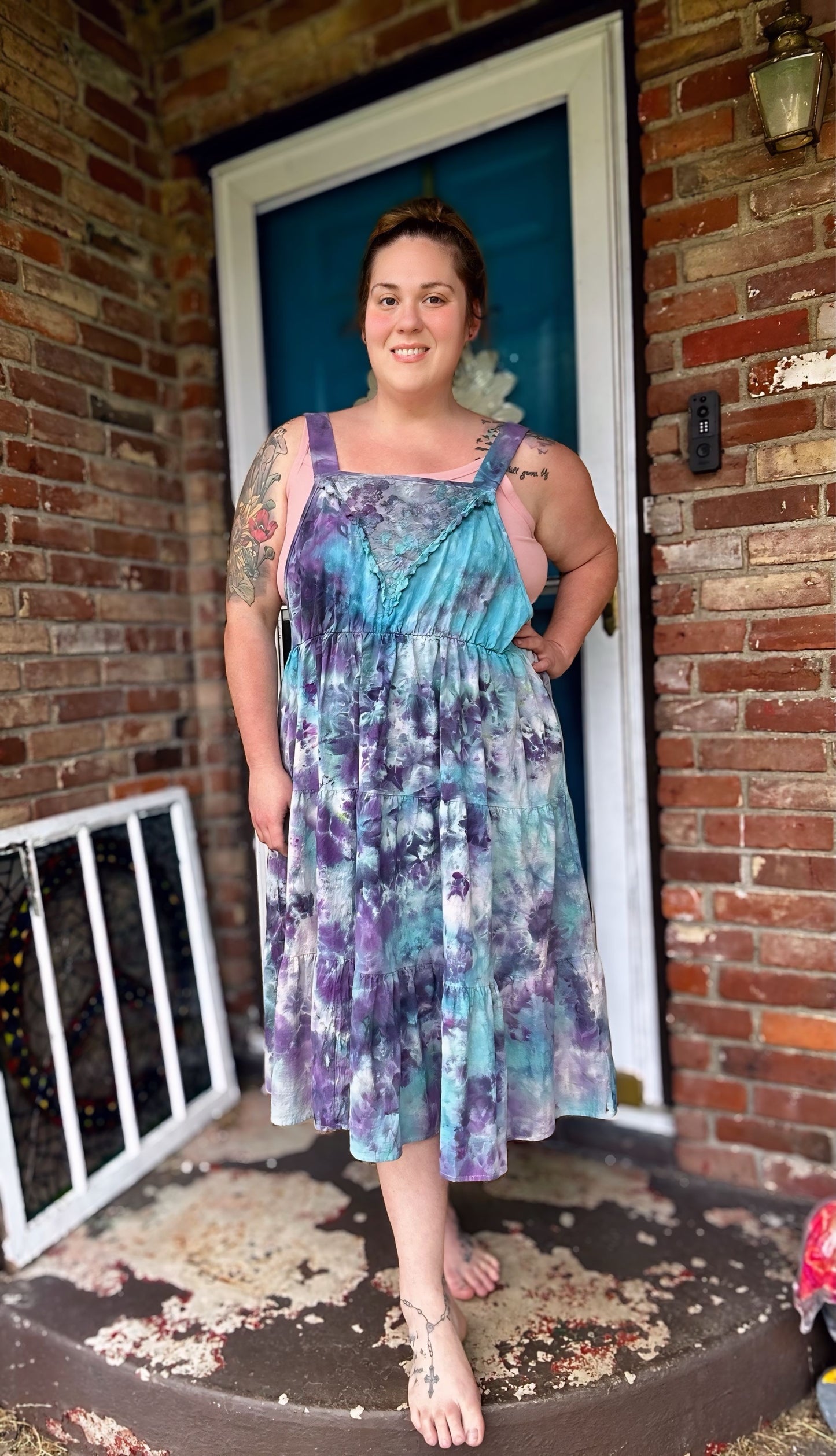 3X Dreamy Nights Twilight Cotton Bib Dress
