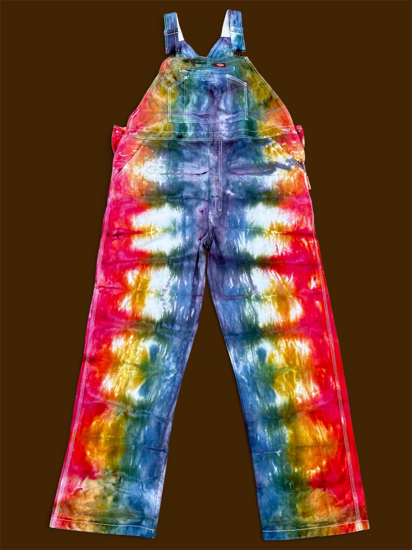 40/32 Rustic Rainbow Revival Dickies Bib Overalls