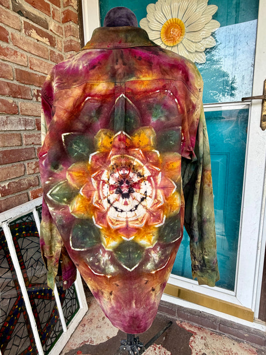 Large Fallen Leaf Mandala Button Down Shirt