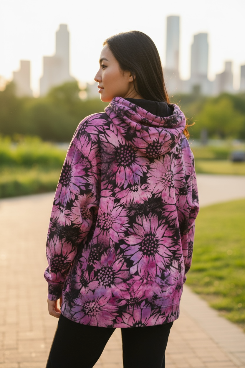 XL Sunflower Reverse Dye Hooded Sweatshirt