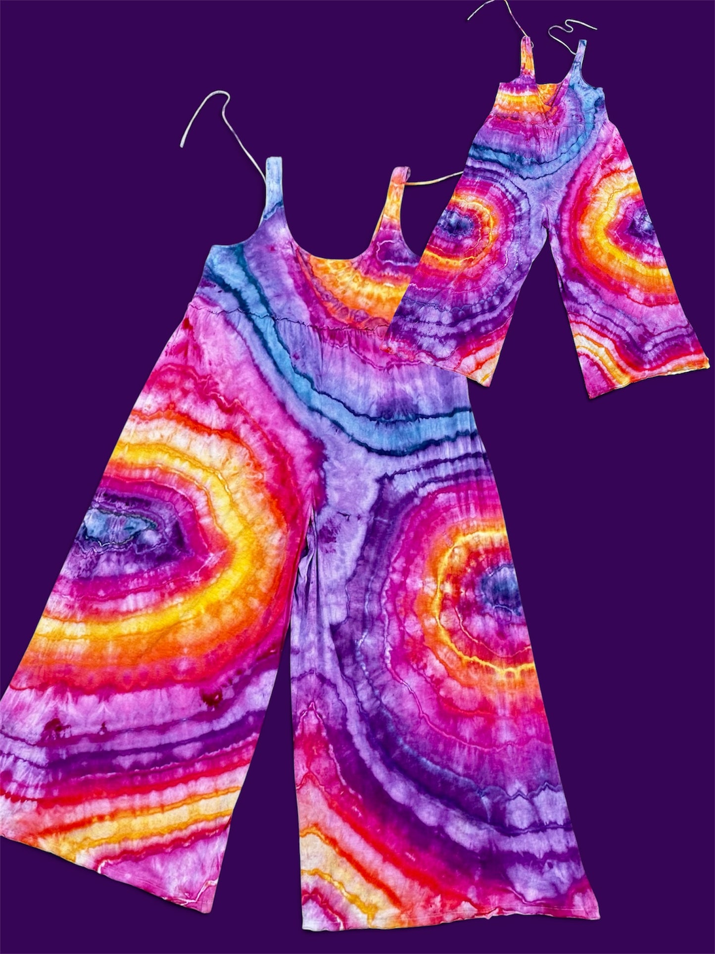 XXL Sunset Kaleidoscope Tie-Dye Wide Leg Jumper