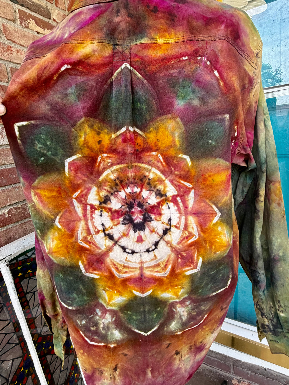 Large Fallen Leaf Mandala Button Down Shirt