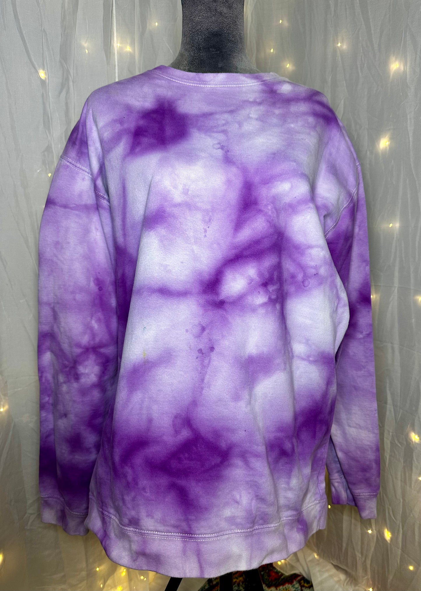 XL Amethyst Drift Ice-Dyed Crewneck Sweatshirt