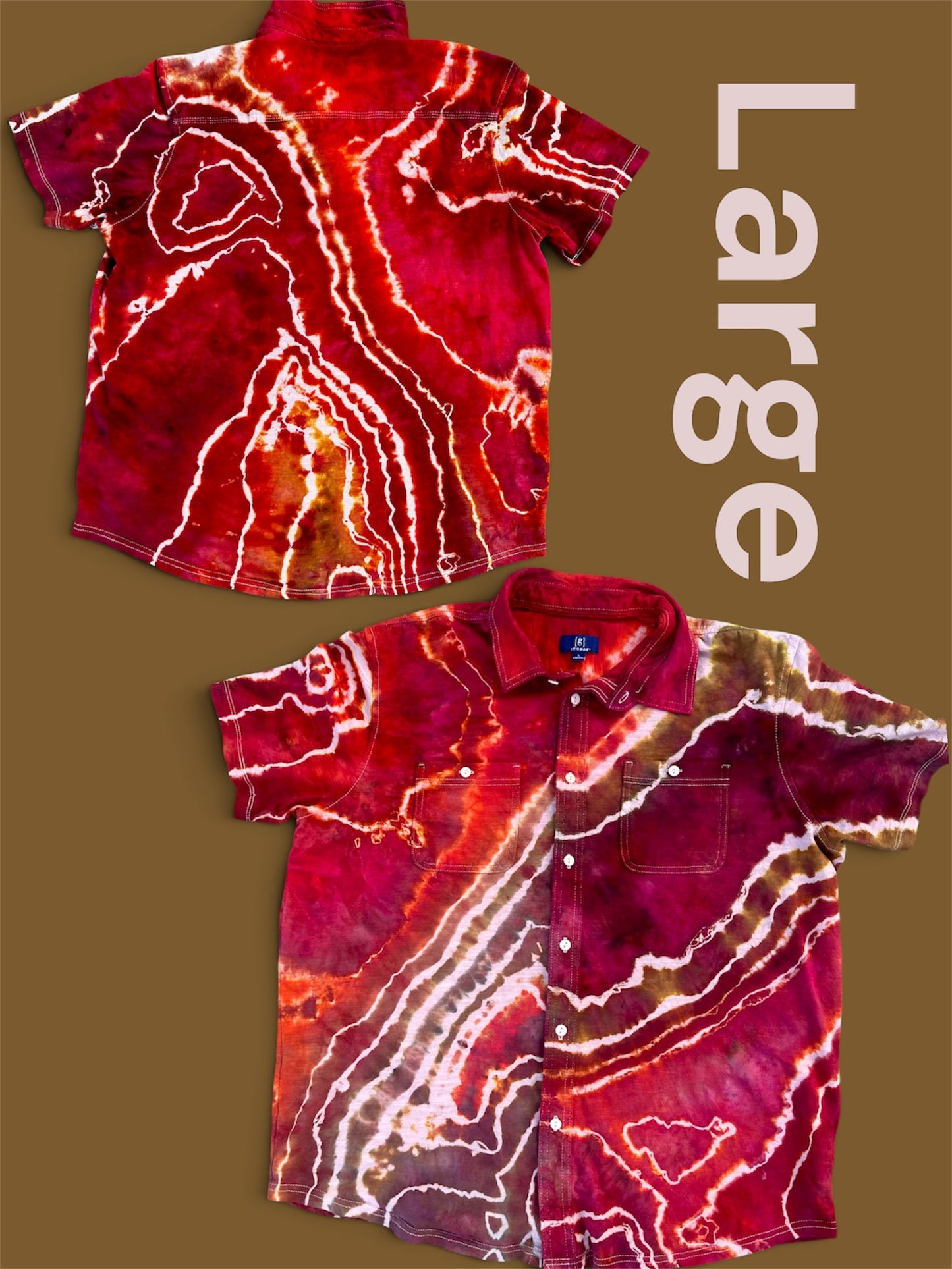 Large Fire Opal Fault Button-Down
