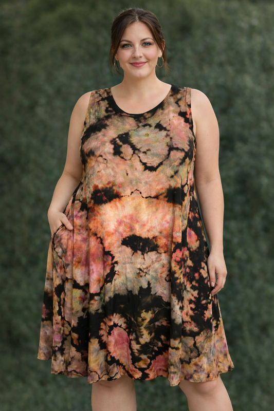 XL Wild Red Daisy Swing Dress