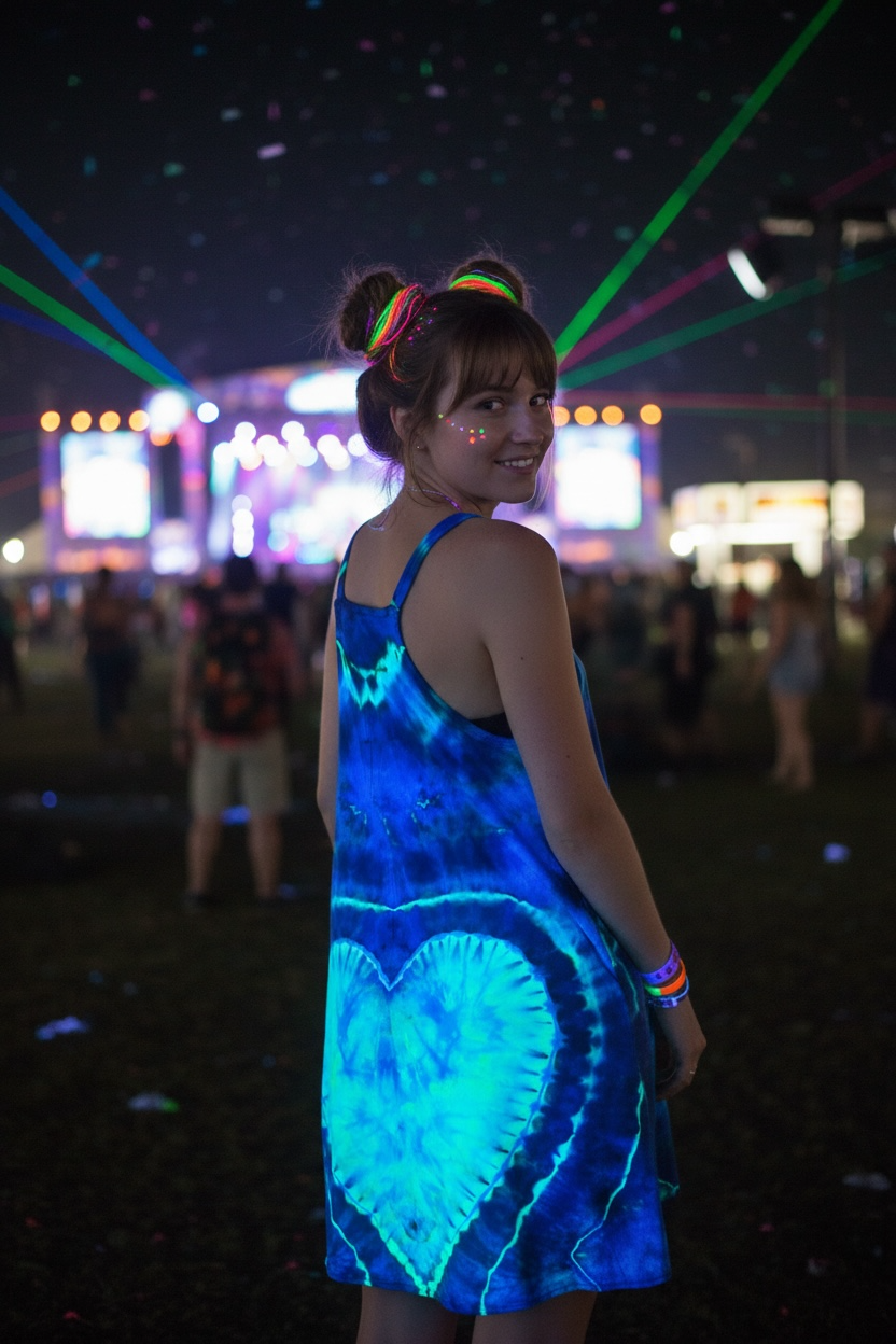 Large Lunar Love Burst Romper Dress *UV REACTIVE*