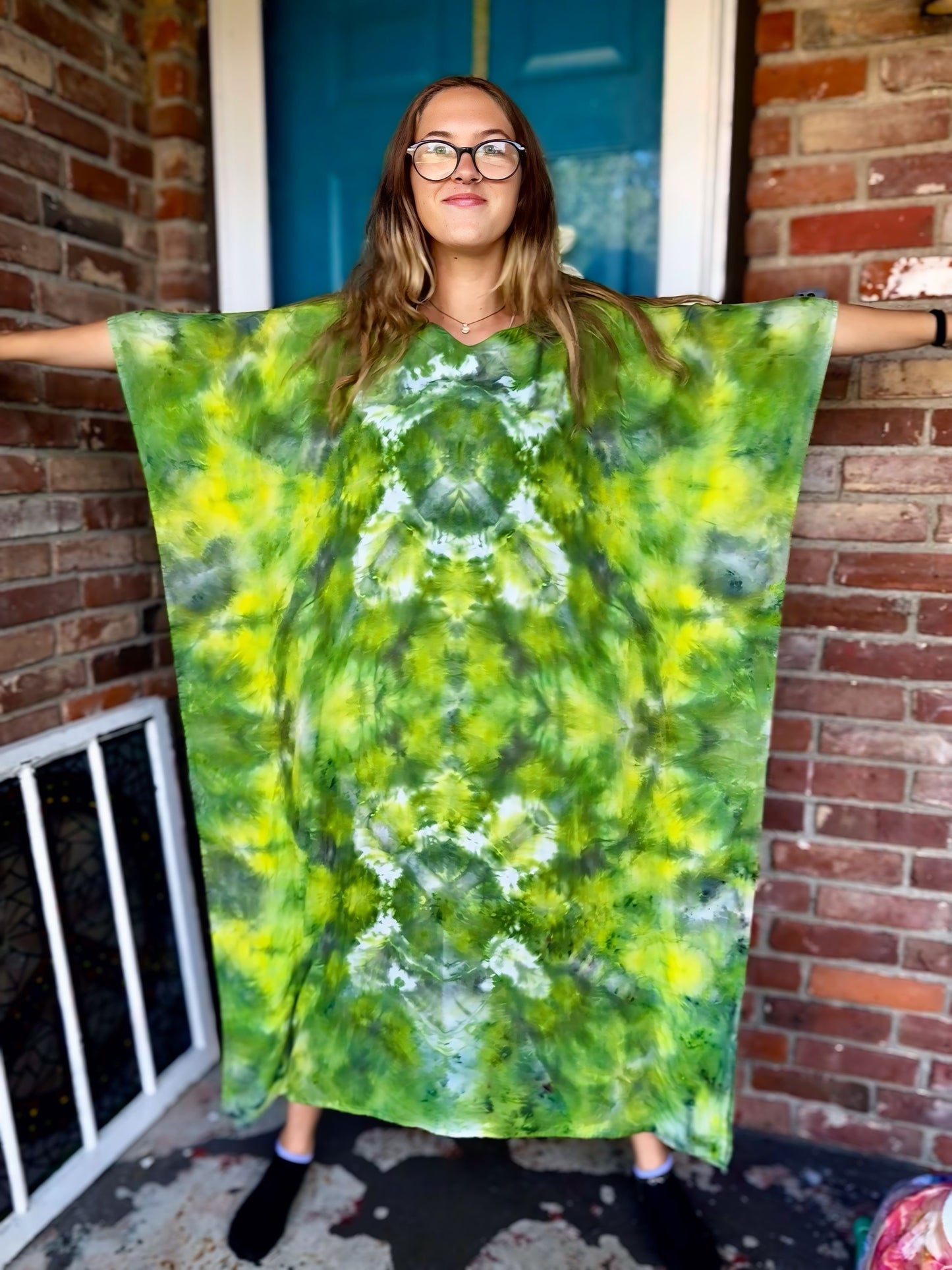 One Size Emerald Wildflower Kaftan