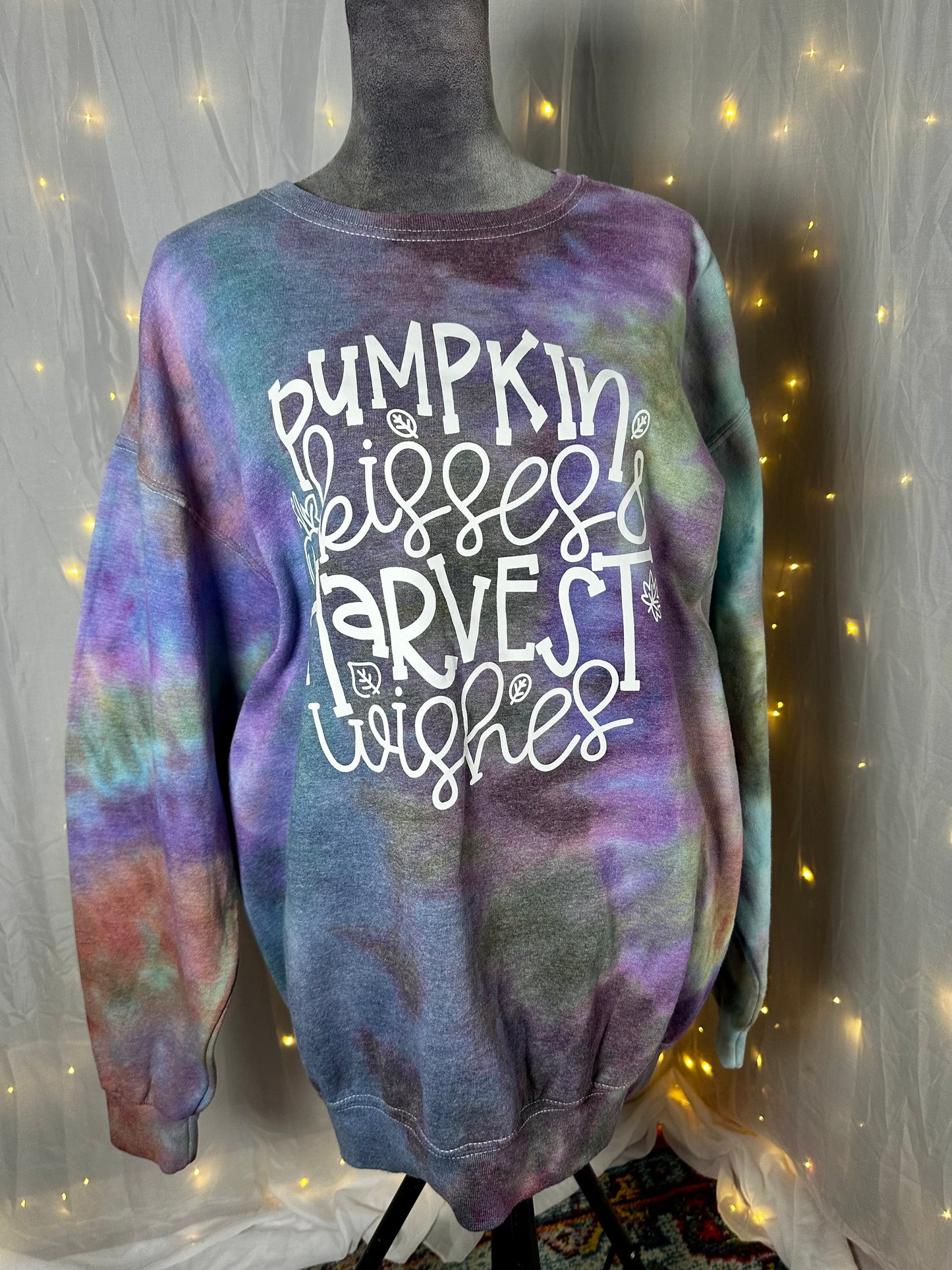 XL Pumpkin Kisses Harvest Wishes Crewneck Sweatshirt