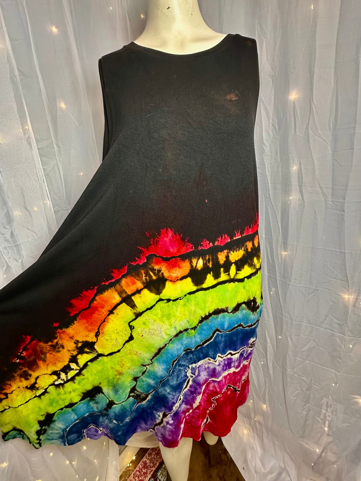 XXL Radiant Rainbow Geode Swing Dress