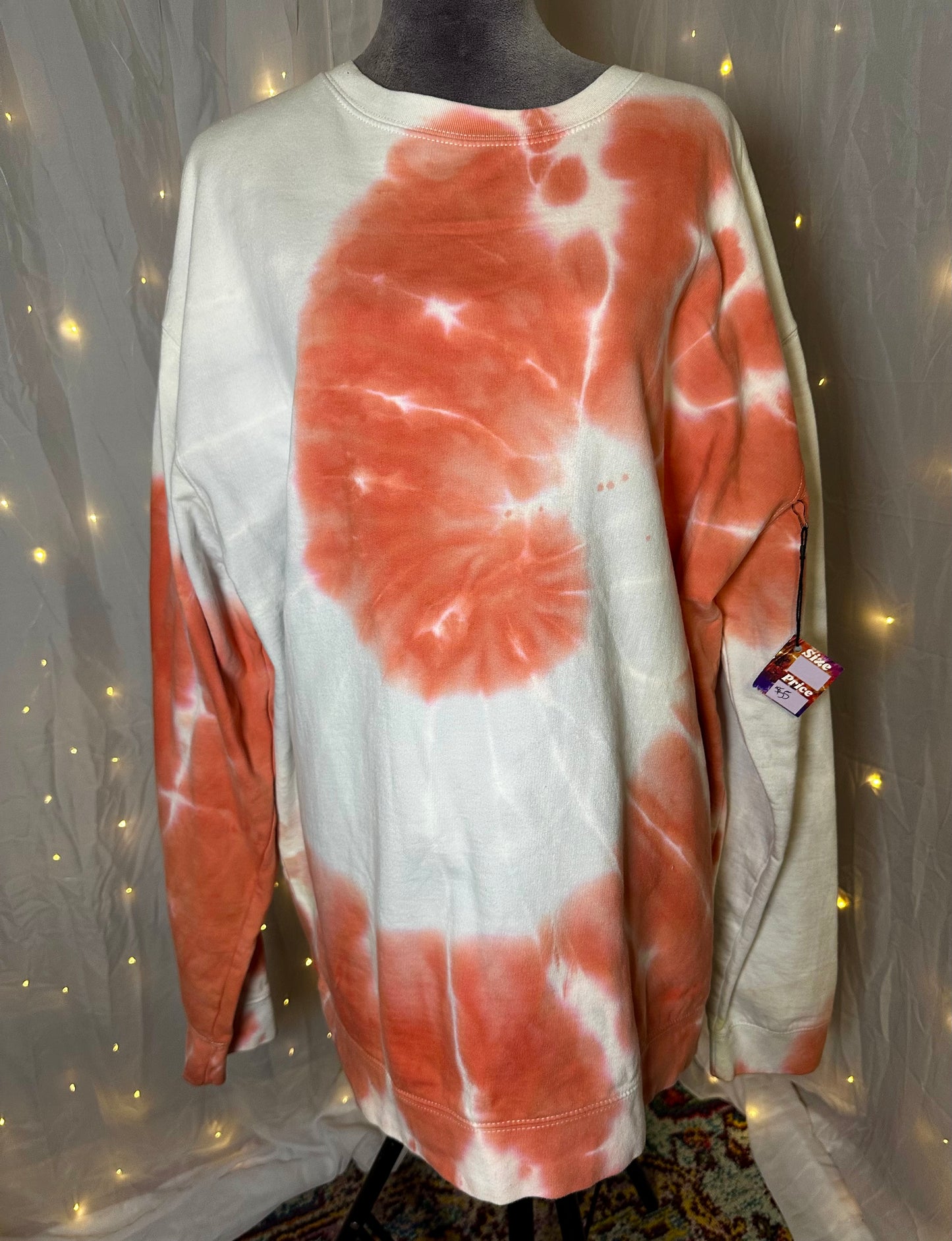 2XL Sunwashed Peach Stone Crewneck Sweatshirt