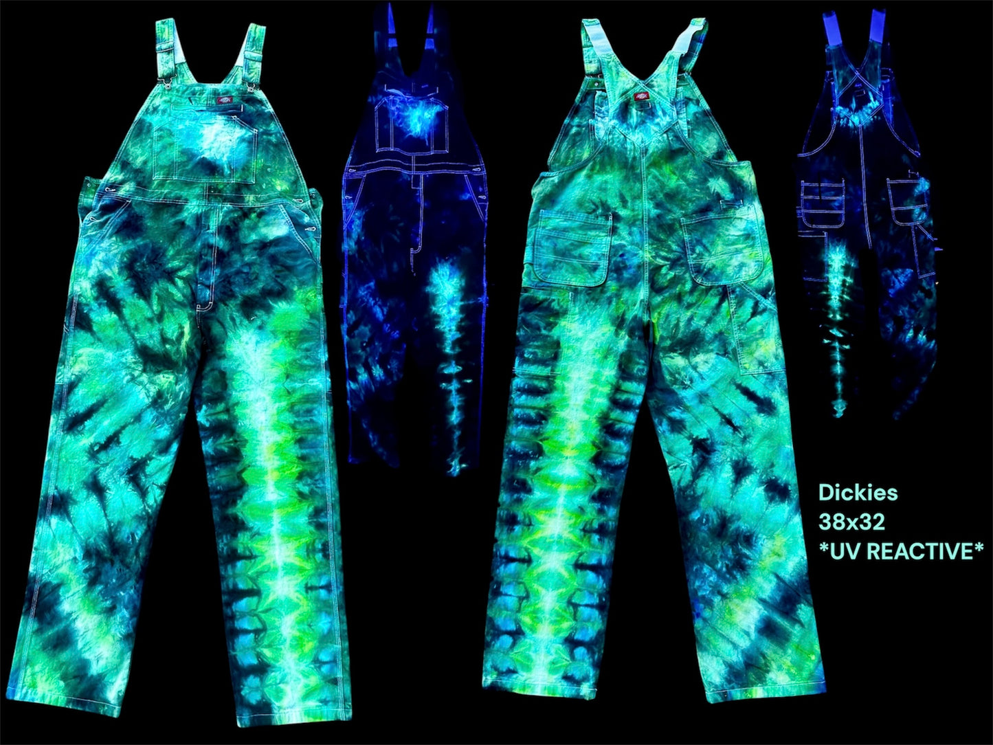 42x34 Bioluminescent Surge Dickies Overalls-UV Reactive