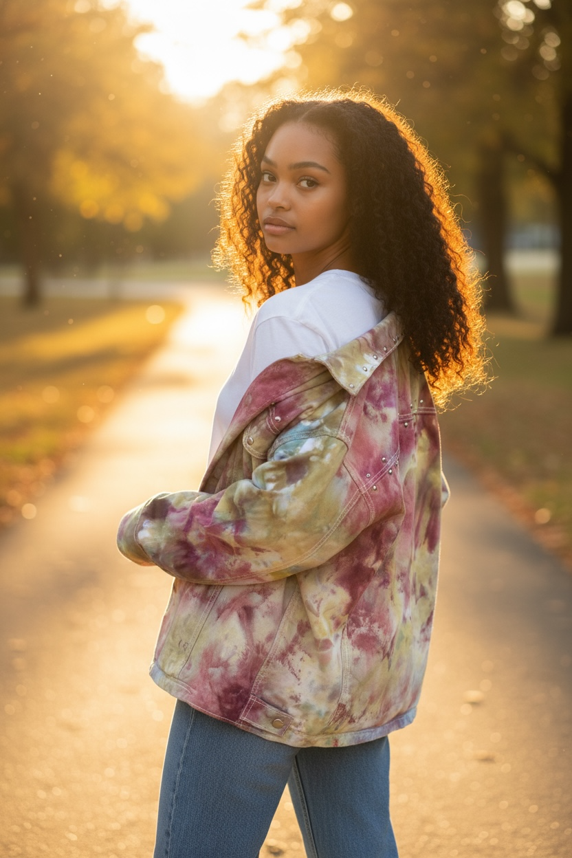 Medium Moss & Mulberry Denim Jacket