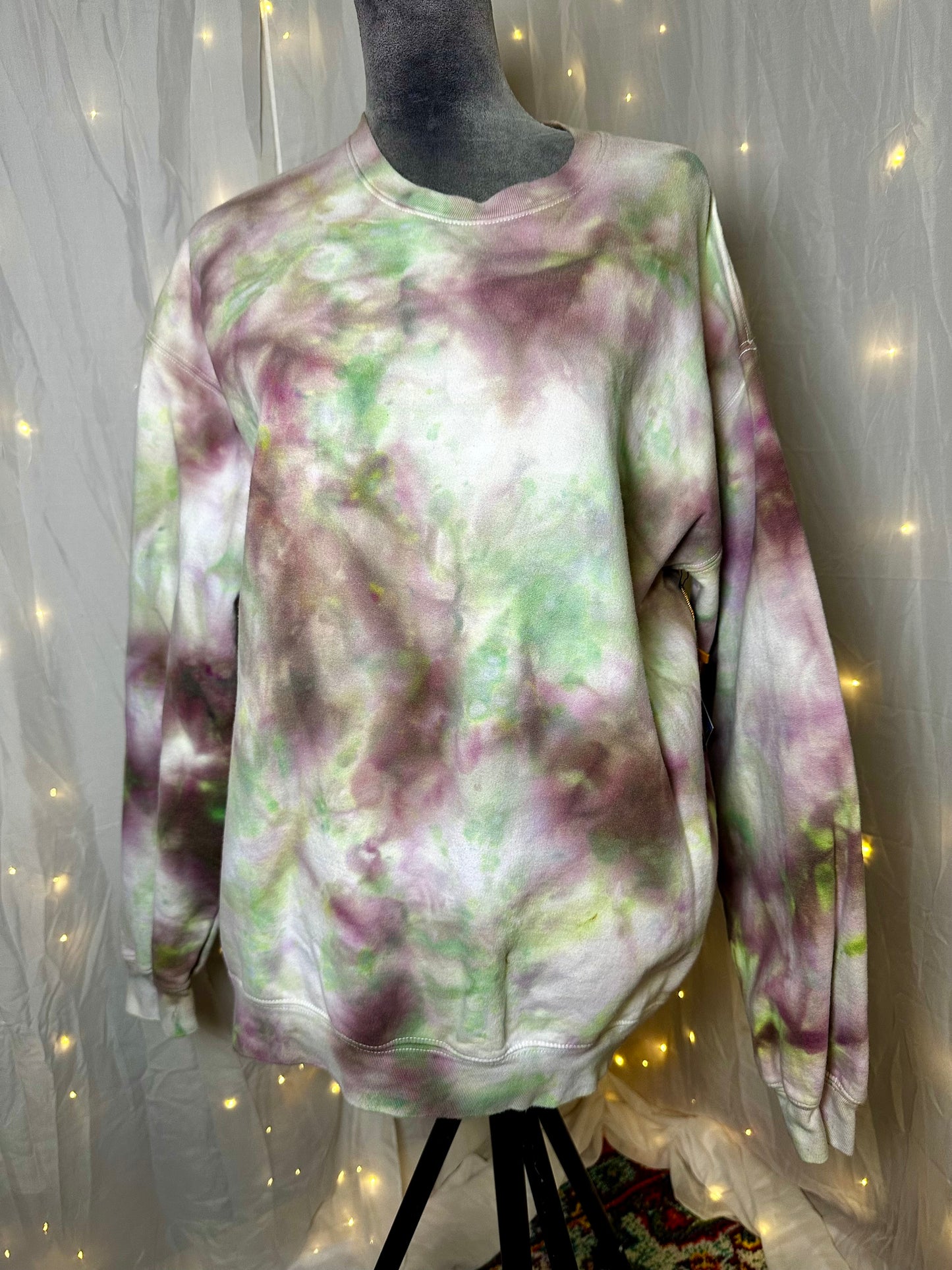 Large “Wild Garden” Ice Dyed Crewneck Sweatshirt