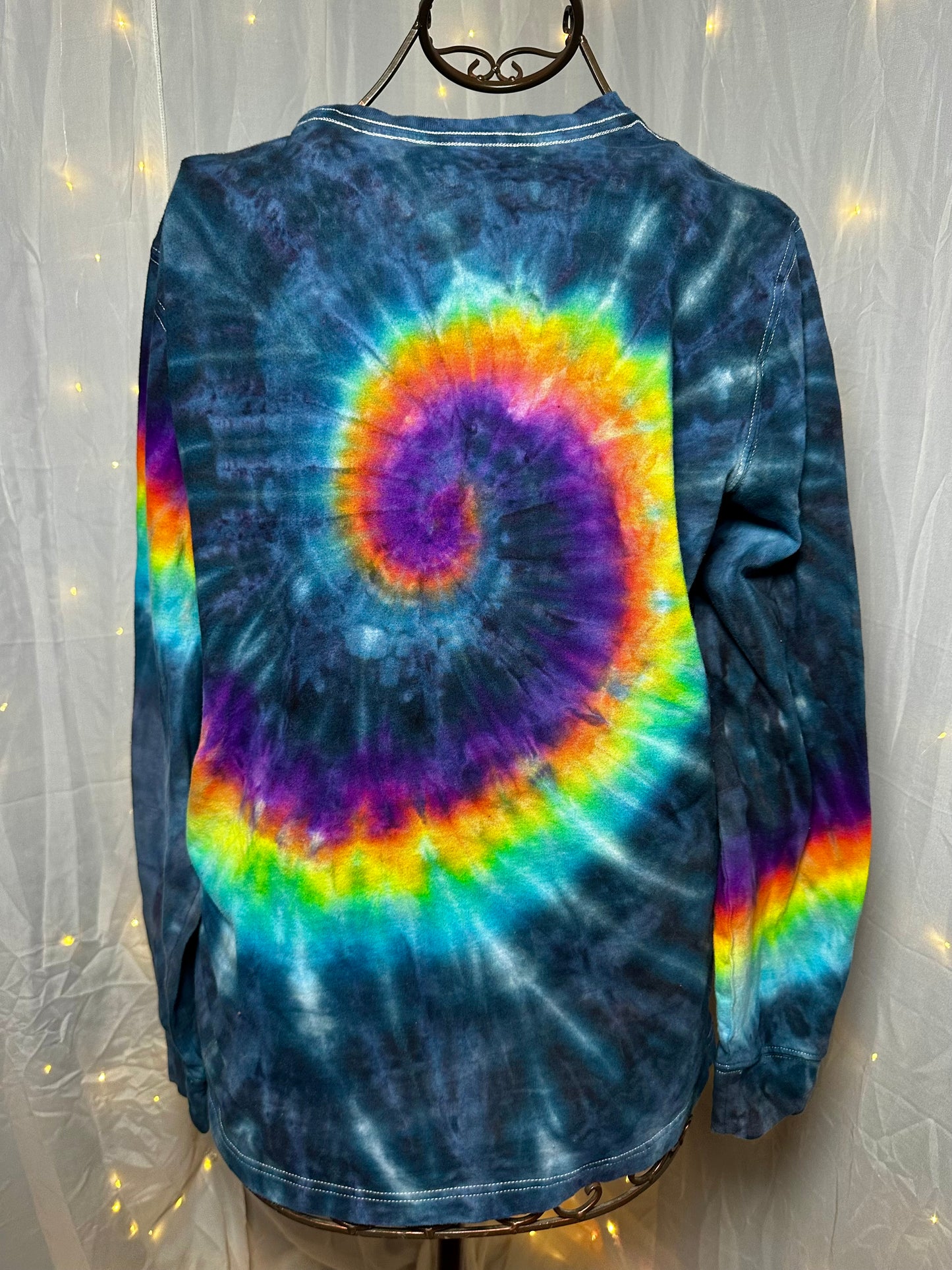 Large Neon Rainbow Spiral Surge Long Sleeve Tee