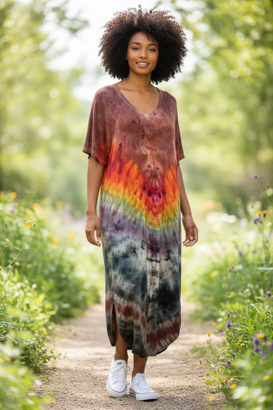 XXL Retro Rainbow Groove Dress