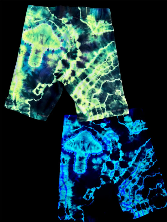 Small Neon Mycelium Biker Shorts