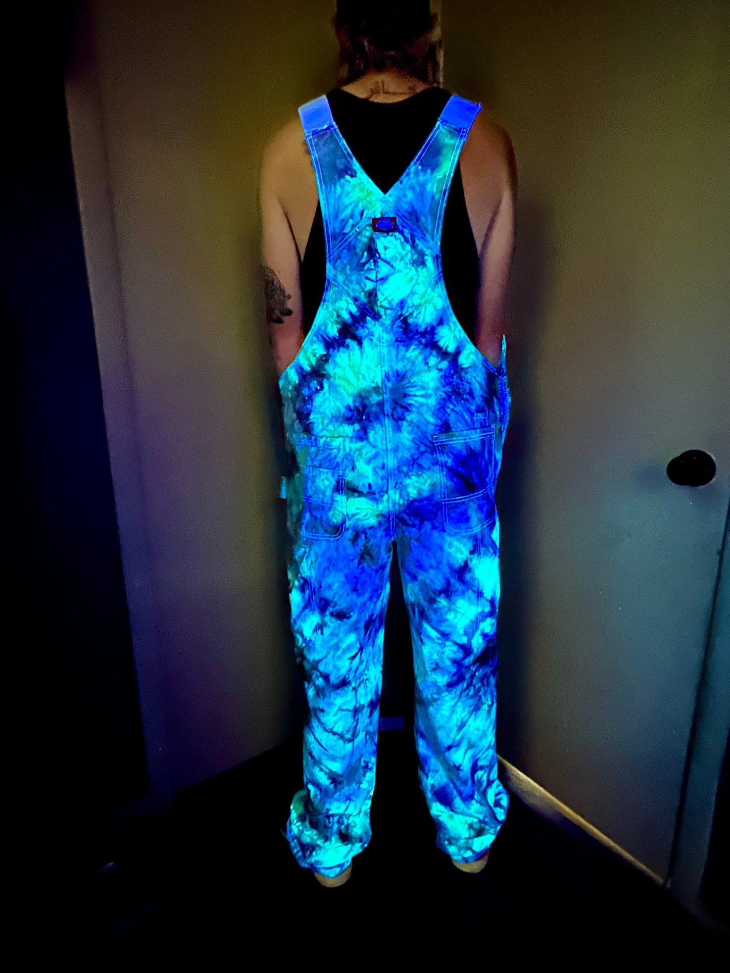 36x34 Alien Lagoon Dickies Overalls *UV Reactive*
