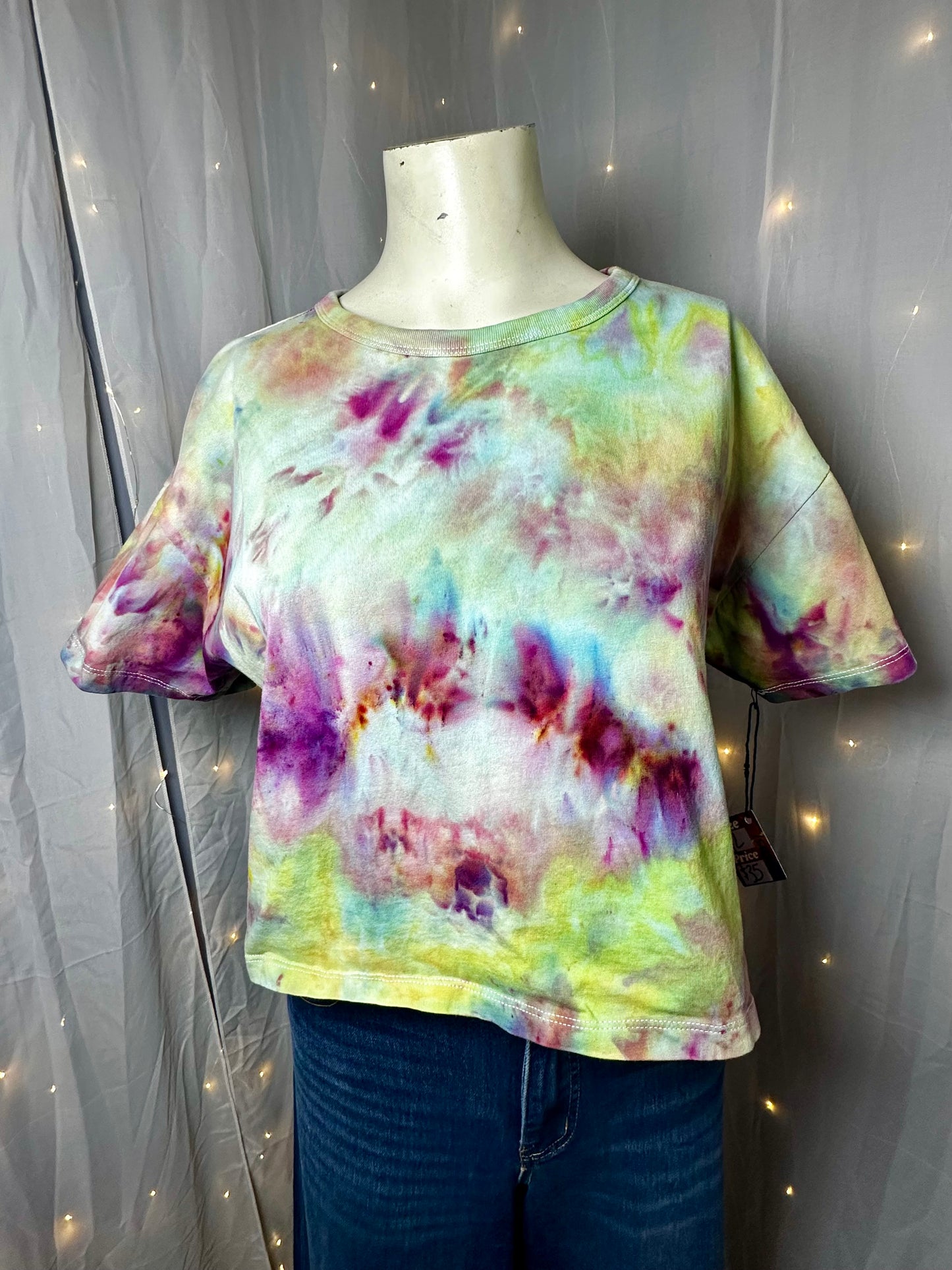 XL Watercolor Wildflower Crop Top