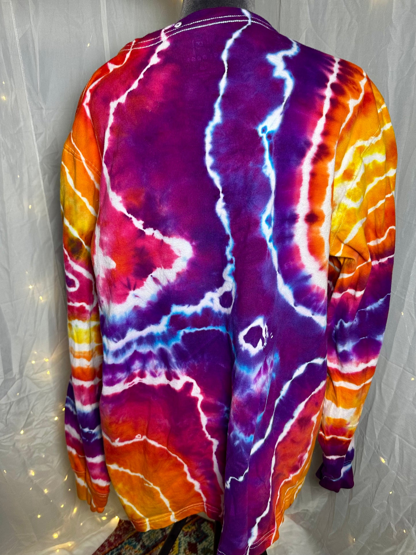 2XL Electric Sundown Geode Long Sleeve T-Shirt