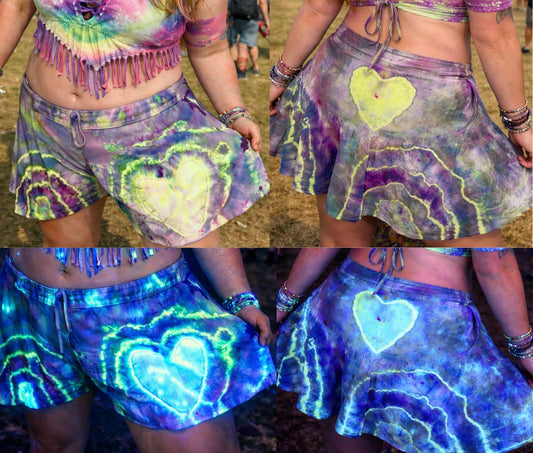 XXL Electric Love Flowy Festival Shorts *UV Reactive*