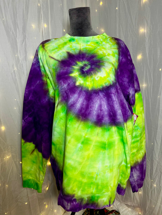 XL Neon Electric Forest Crewneck Sweatshirt