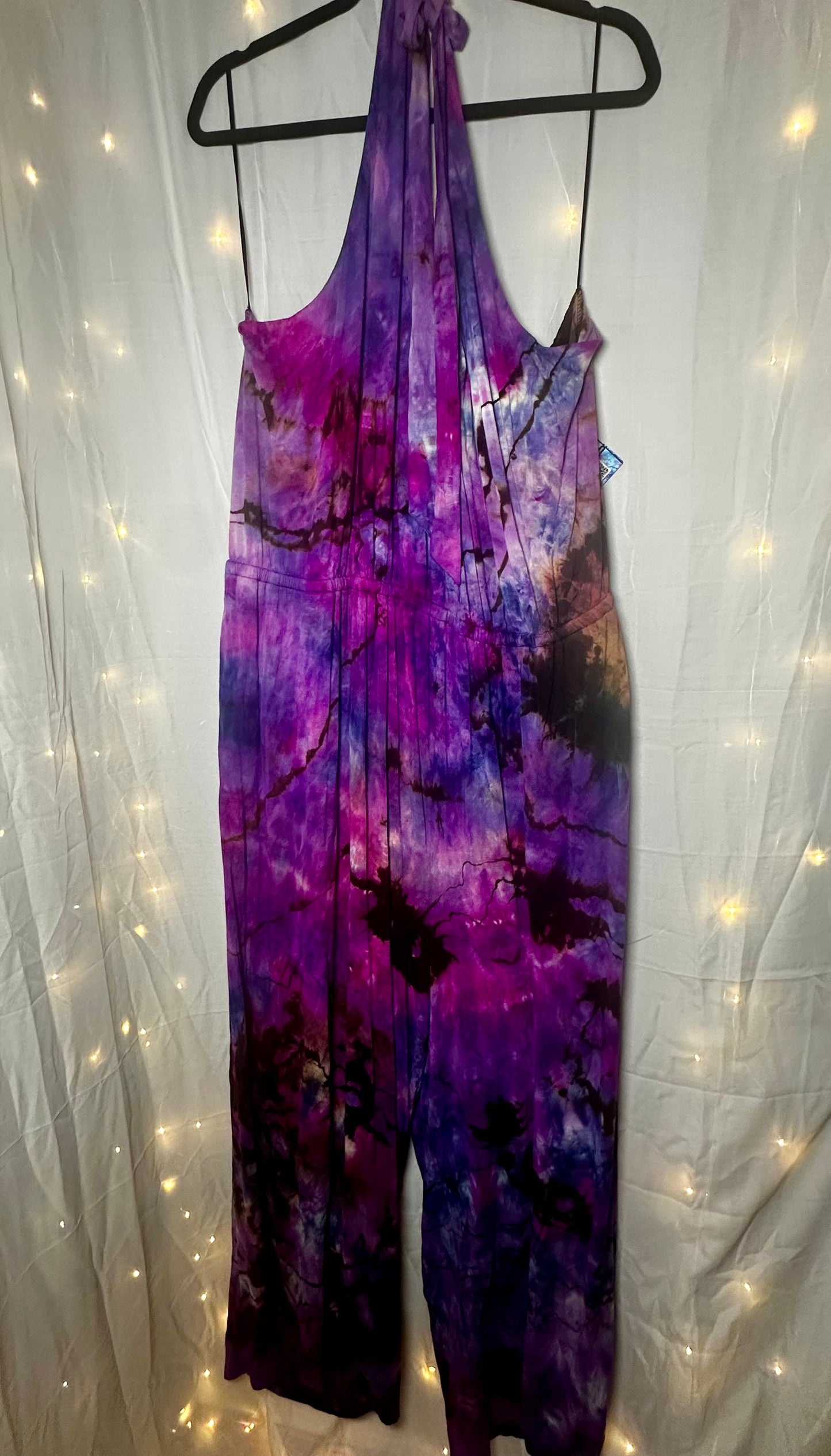 3X Starlit Amethyst Halter Jumpsuit