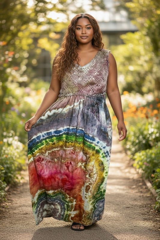 XL Rustic Rainbow Dream Maxi Dress