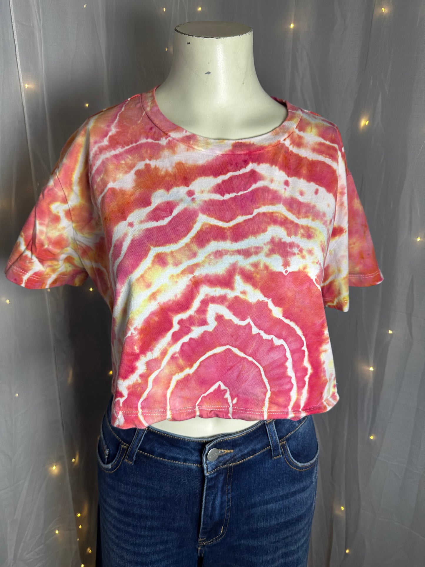 XL Flamingo Flash Crop Top
