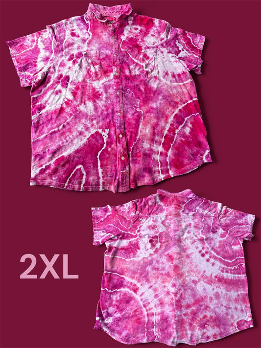 2XL Electric Rose Button Down