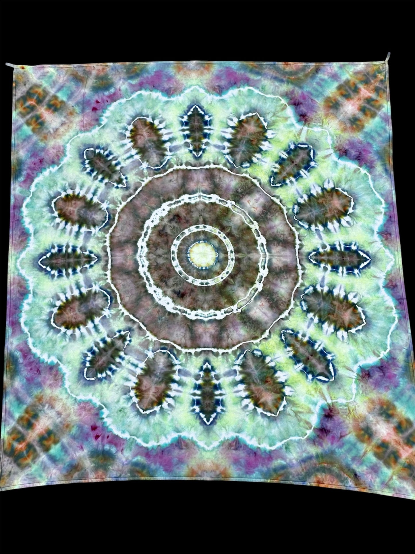 Moonlit Moss Mandala Tapestry *UV REACTIVE*