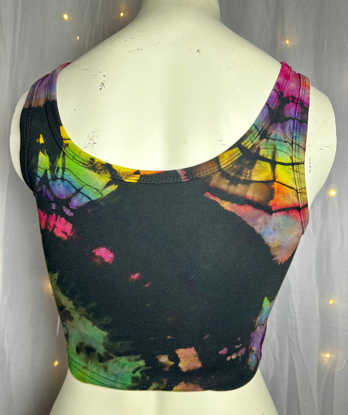 Small Cosmic Rainbow Melt Crop Tank Top