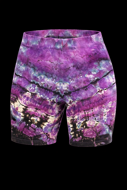 Large Amethyst Eclipse Biker Shorts
